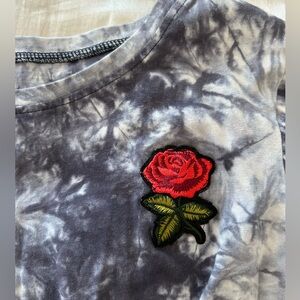 Tie-Dye Shirt with Rose Patch